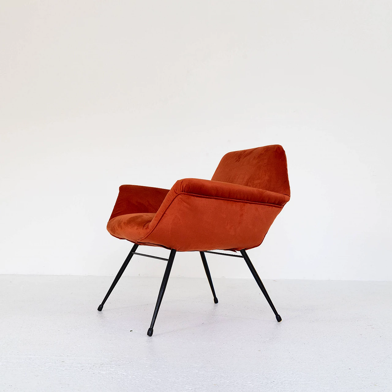 Armchair with metal and fabric structure, 1950s 4