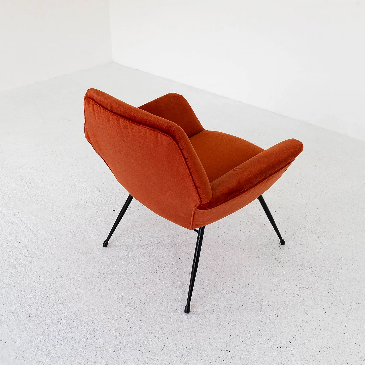 Armchair with metal and fabric structure, 1950s 7