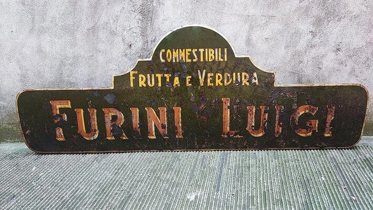 Metal grocery store sign, 1930s 1