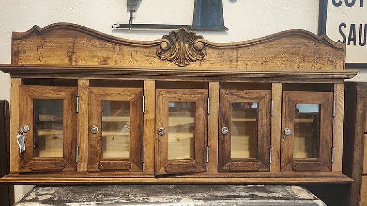 Wood and glass mailbox, 1950s 1