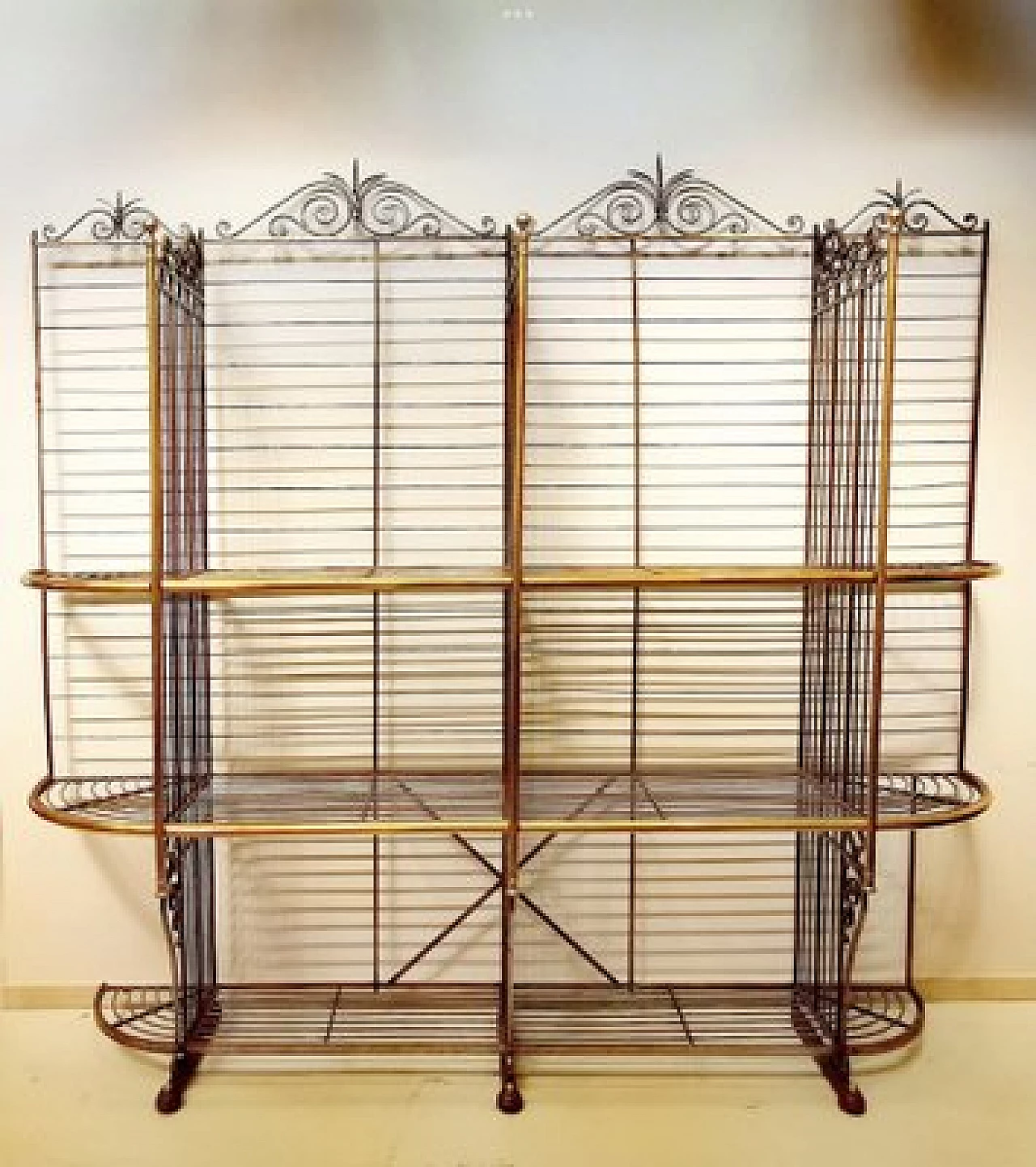 Brass and wrought iron bakery bread stand, 1920s 1