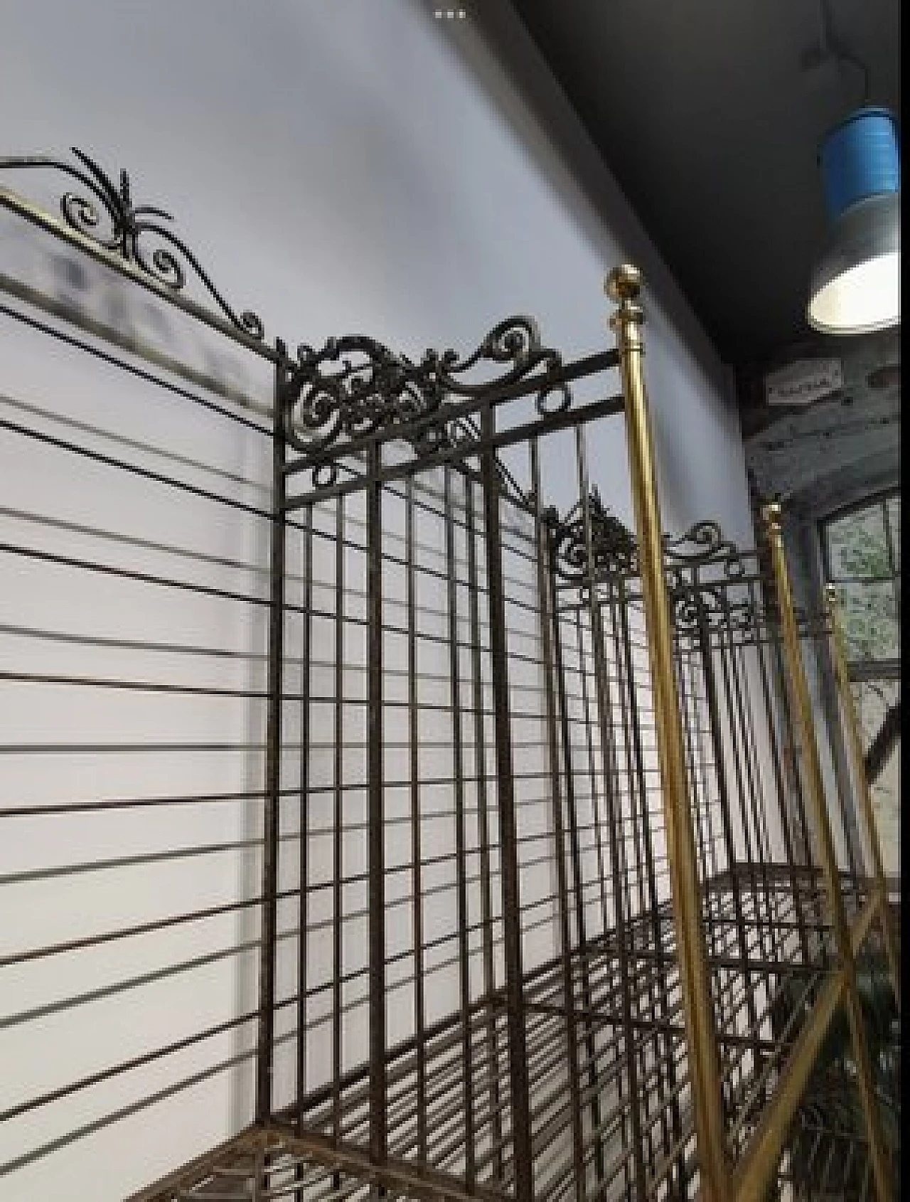 Brass and wrought iron bakery bread stand, 1920s 4