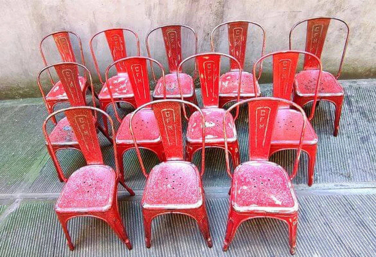 Industrial metal chair by Tolix, 1950s 6