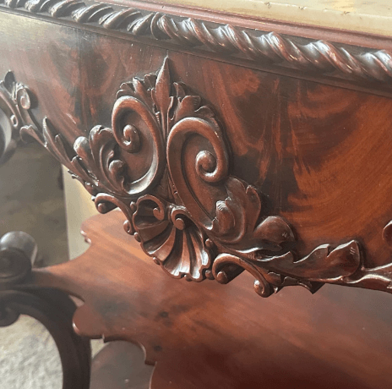 Louis Philippe mahogany and Carrara marble console, mid-19th century 7