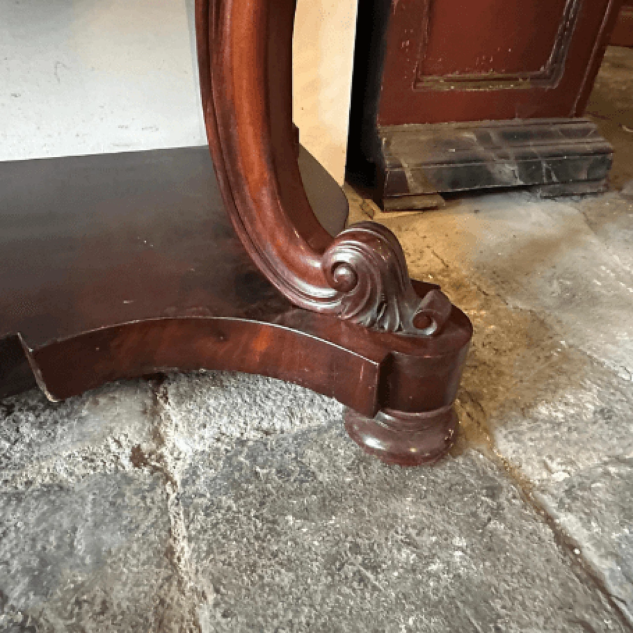 Louis Philippe mahogany and Carrara marble console, mid-19th century 14