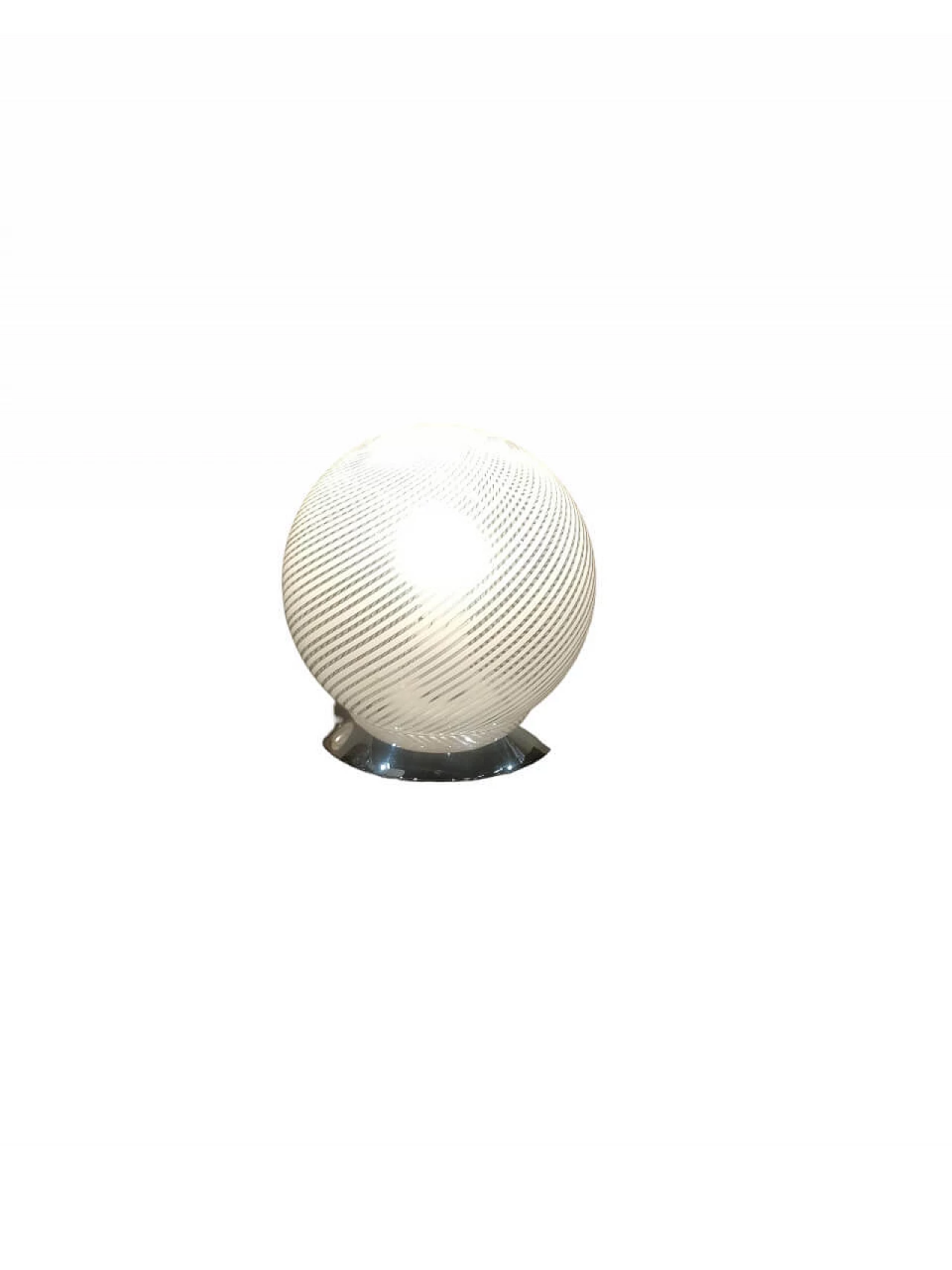 Lampada da tavolo sferica in vetro di Murano di Venini, anni '60 3