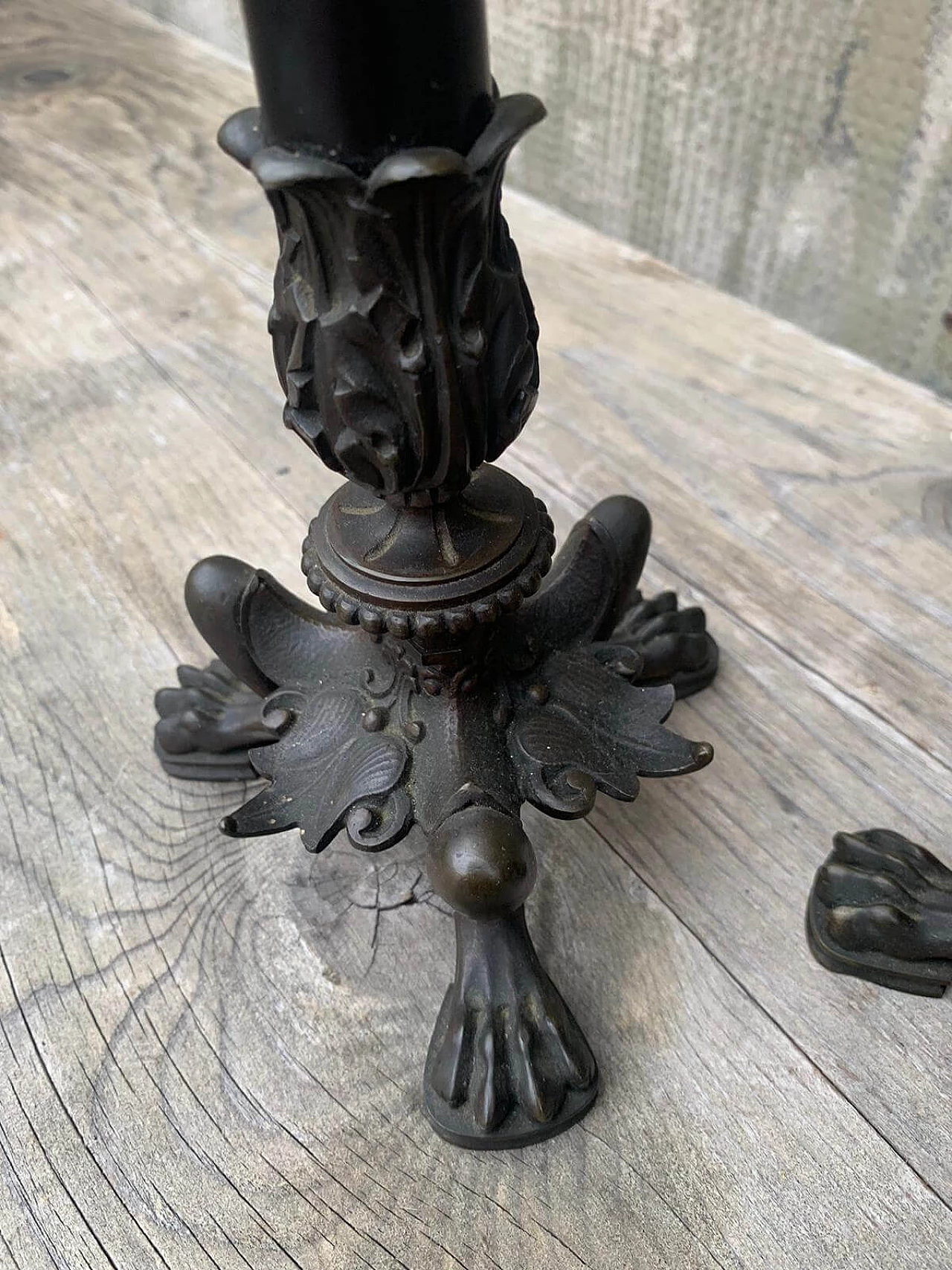 Pair of iron candlesticks 7