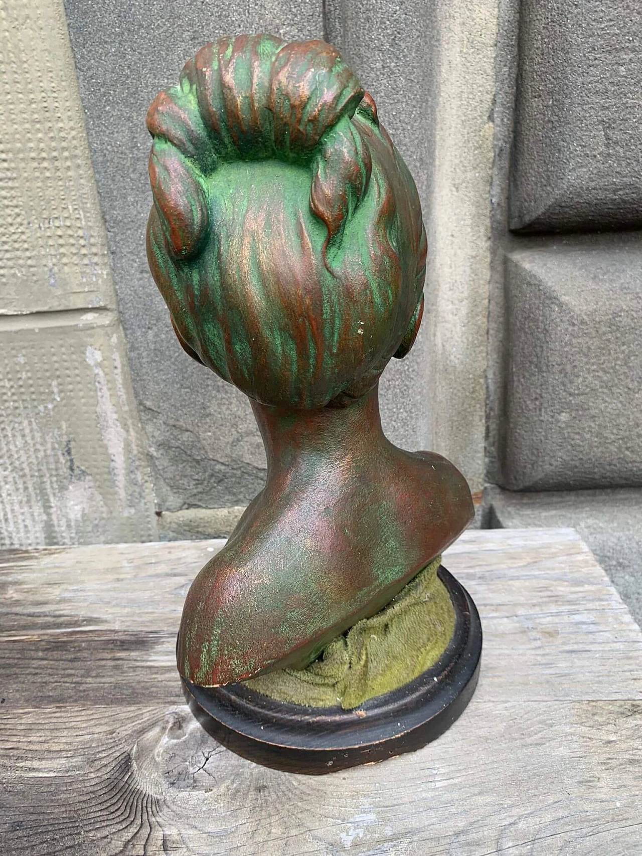 Bronze patinated terracotta female bust sculpture 2