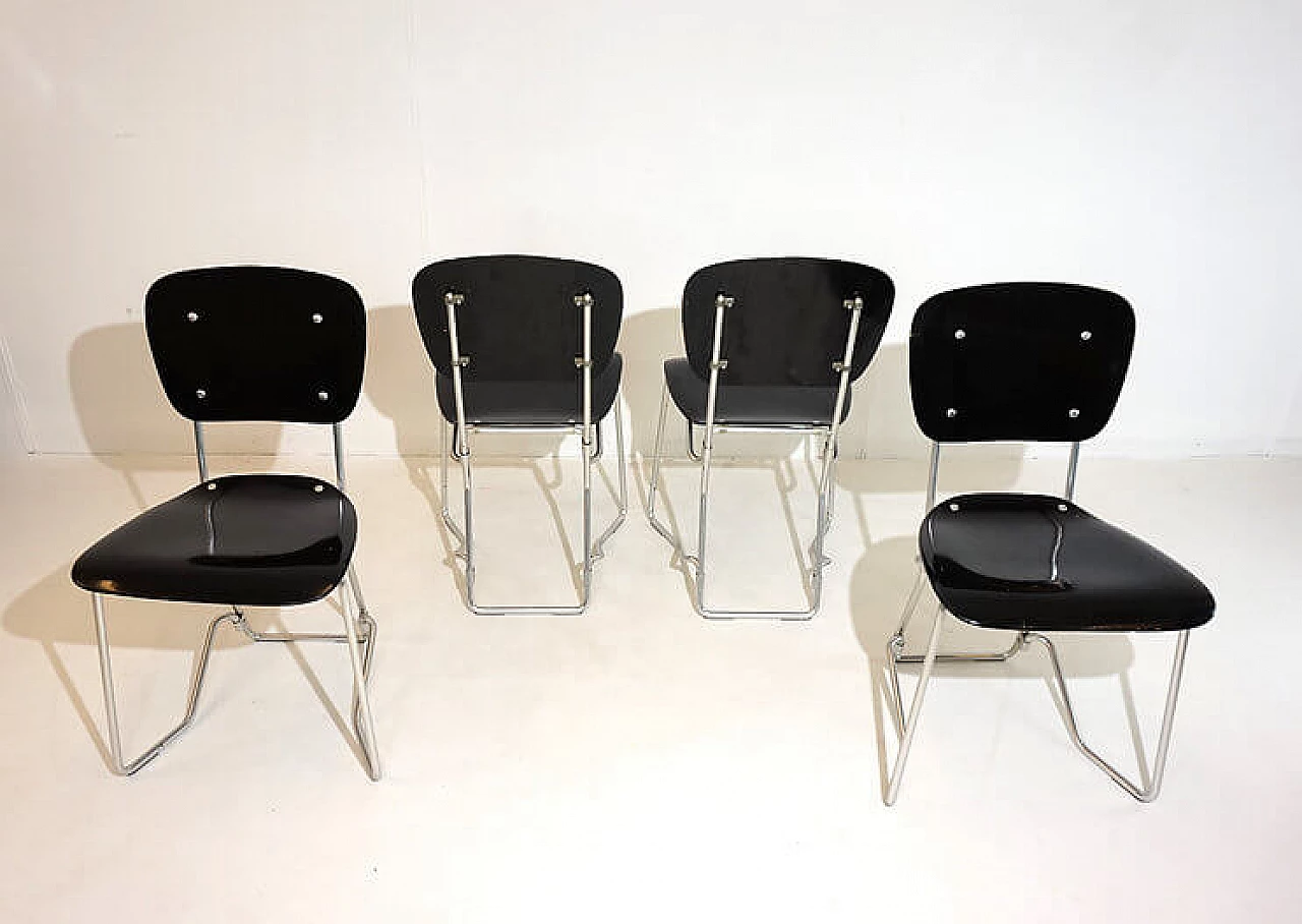 4 Aluflex stackable chairs by Armin Wirth for Ph. Zieringer KG, 1950s 2