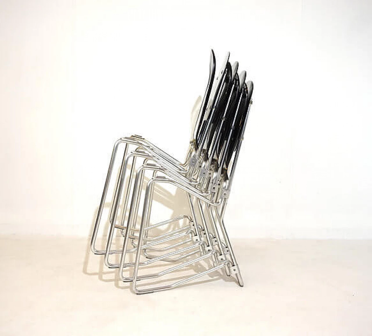 4 Aluflex stackable chairs by Armin Wirth for Ph. Zieringer KG, 1950s 5