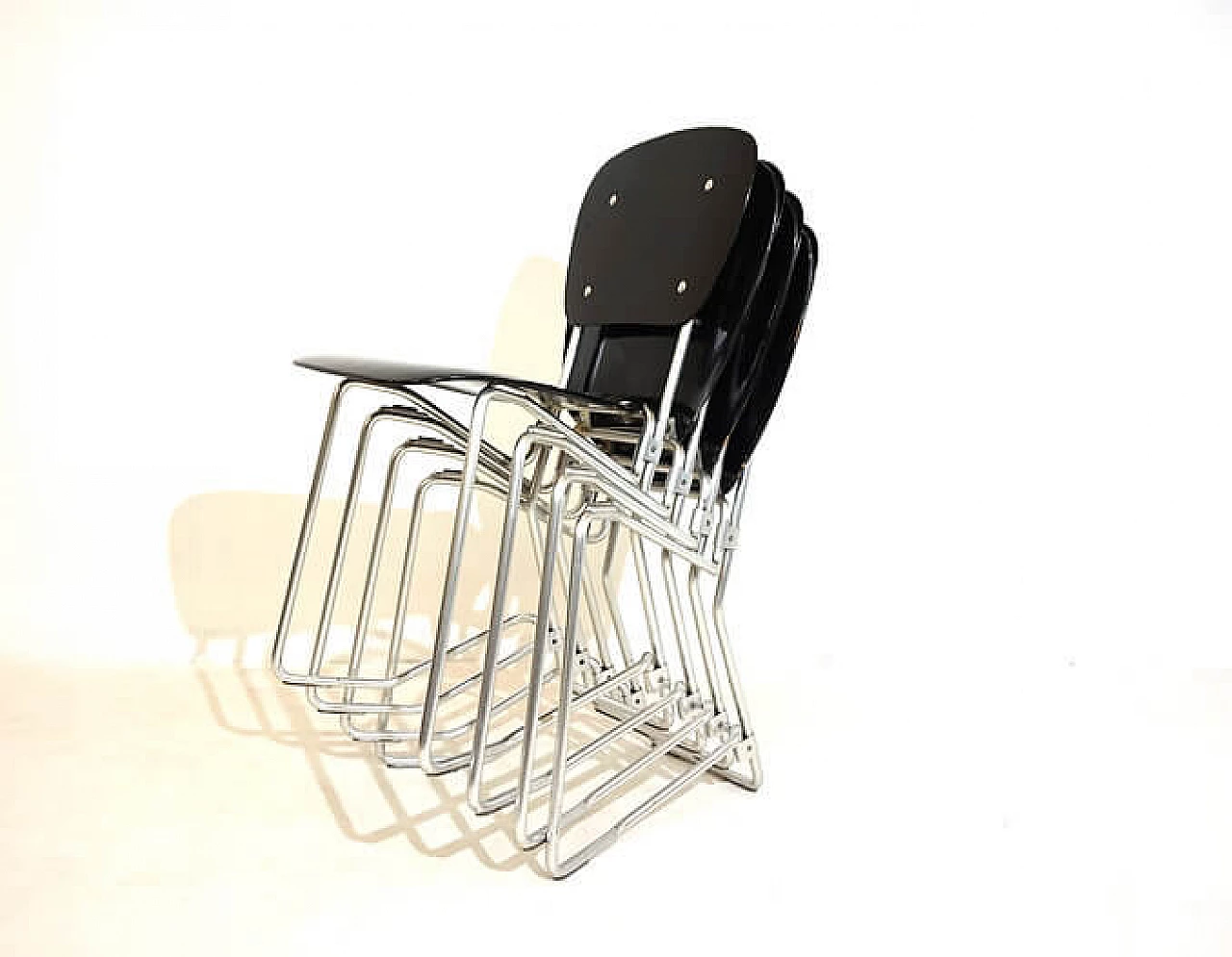 4 Aluflex stackable chairs by Armin Wirth for Ph. Zieringer KG, 1950s 7