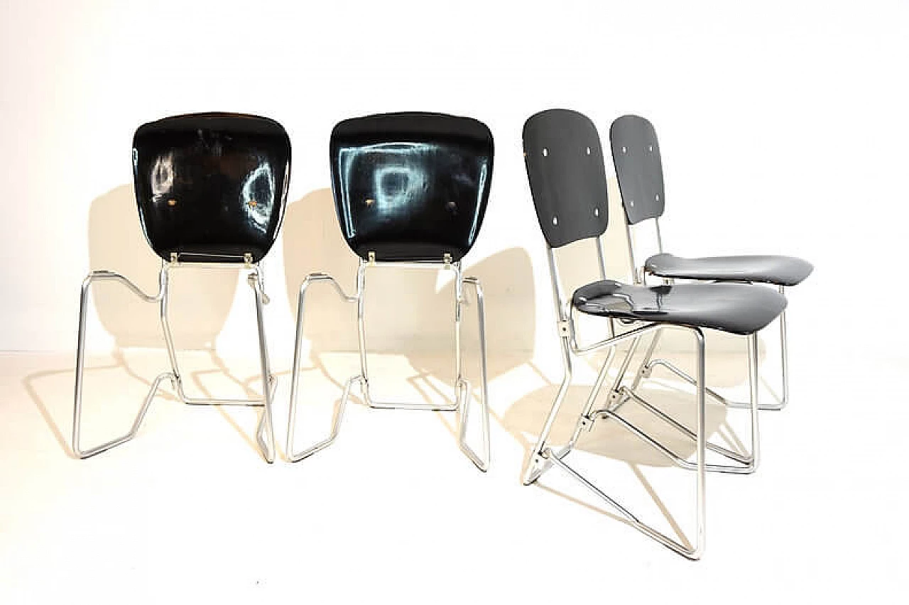 4 Aluflex stackable chairs by Armin Wirth for Ph. Zieringer KG, 1950s 8