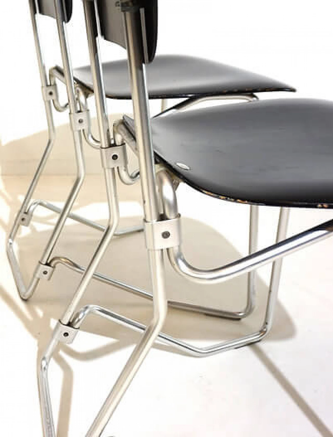 4 Aluflex stackable chairs by Armin Wirth for Ph. Zieringer KG, 1950s 10