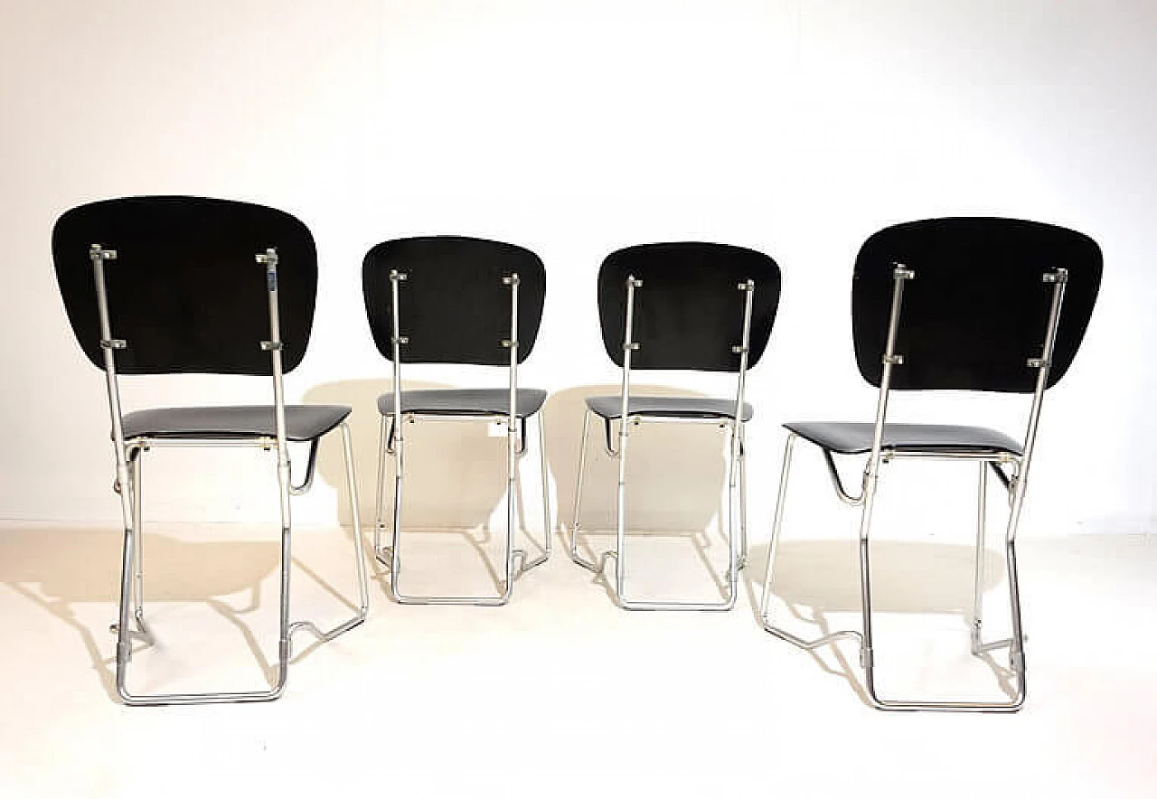 4 Aluflex stackable chairs by Armin Wirth for Ph. Zieringer KG, 1950s 13