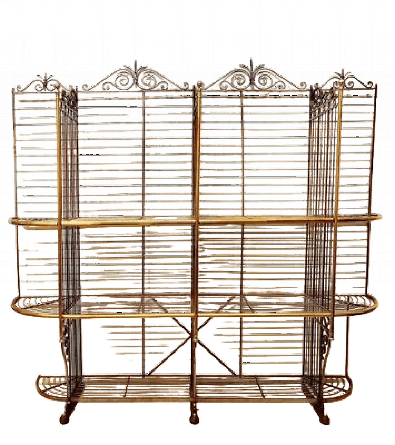 Brass and wrought iron bakery bread stand, 1920s 8