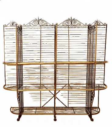 Brass and wrought iron bakery bread stand, 1920s