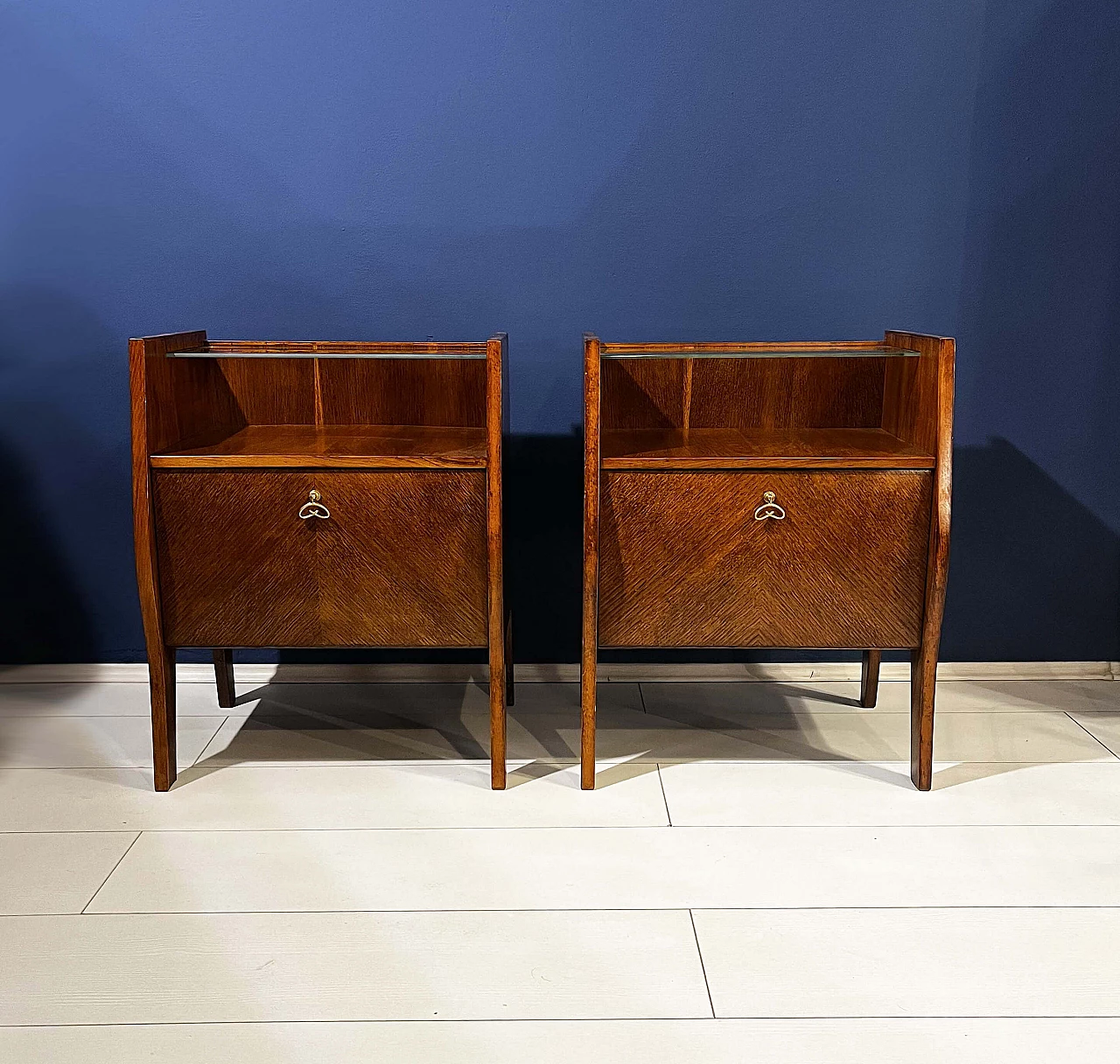 Pair of oak bedside tables, 1950s 1