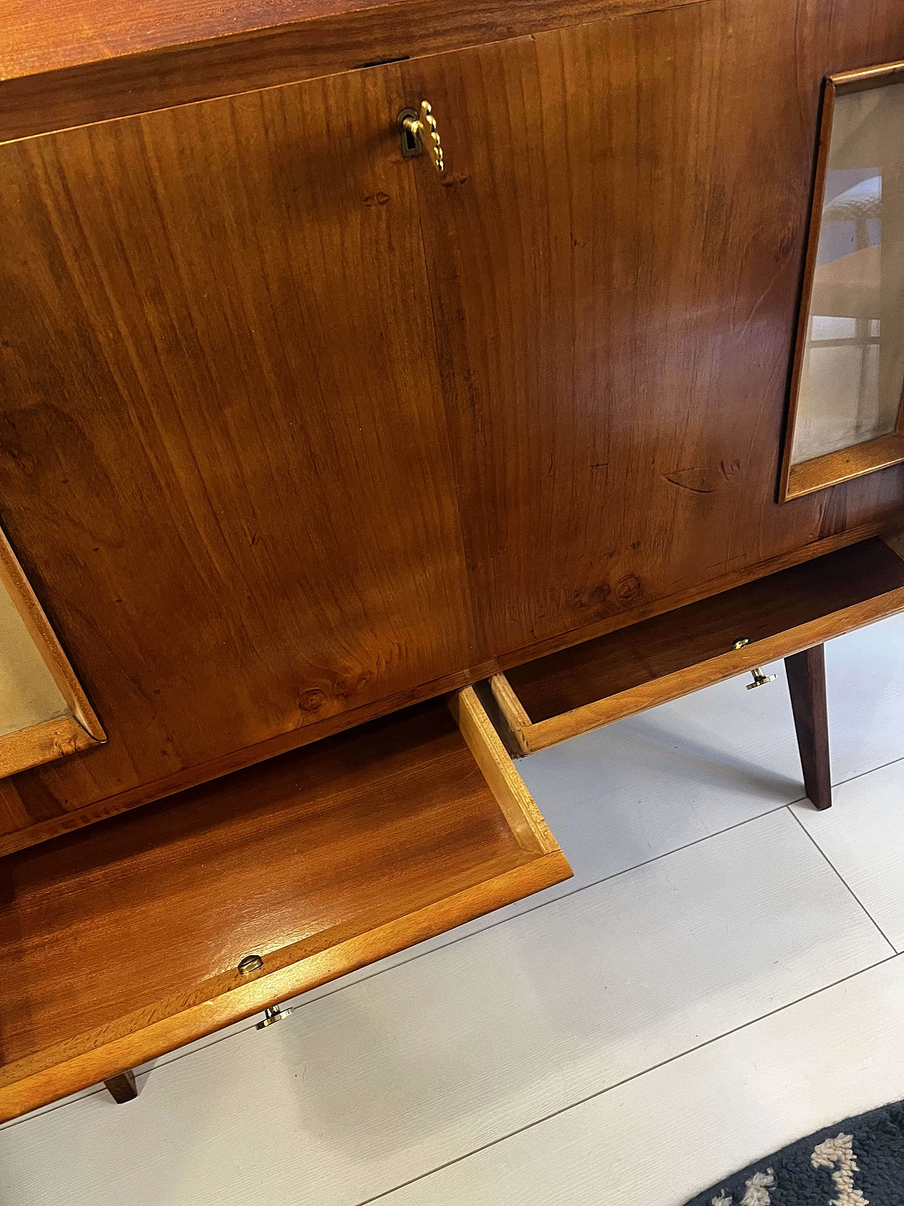 Wood and glass bar cabinet, 1960s 5