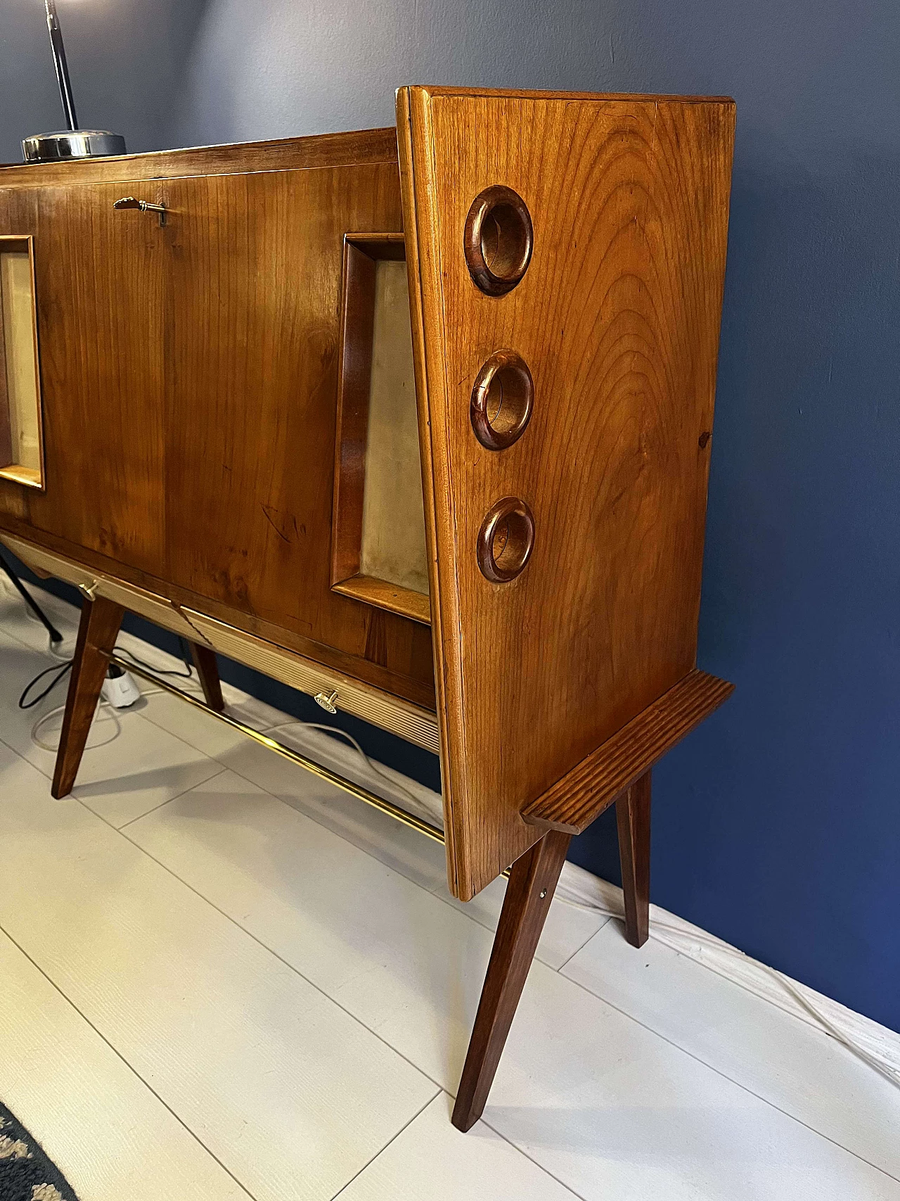 Wood and glass bar cabinet, 1960s 7