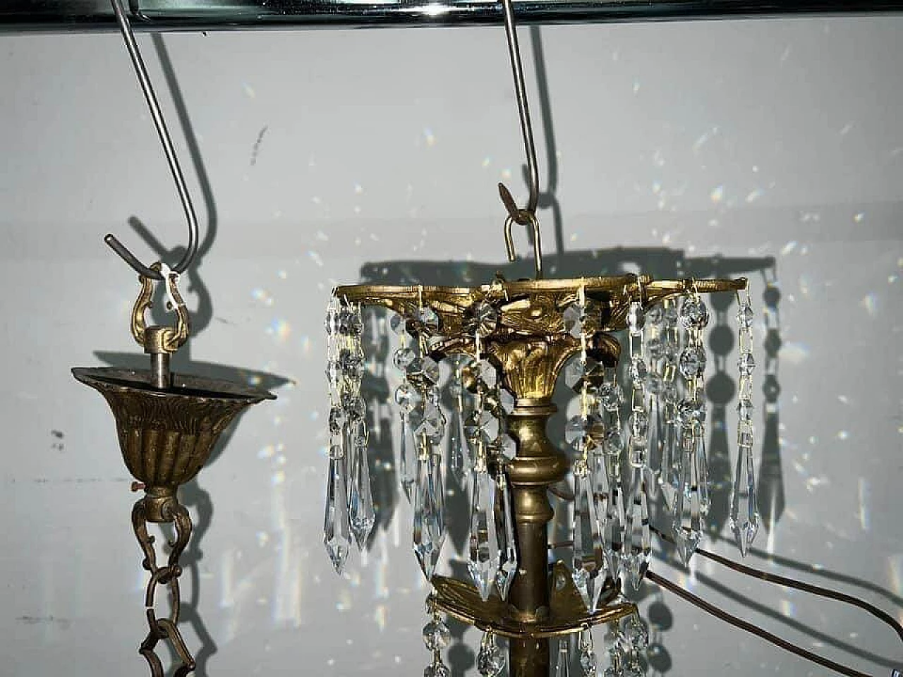 Thirty-light metal and crystal chandelier, early 20th century 10