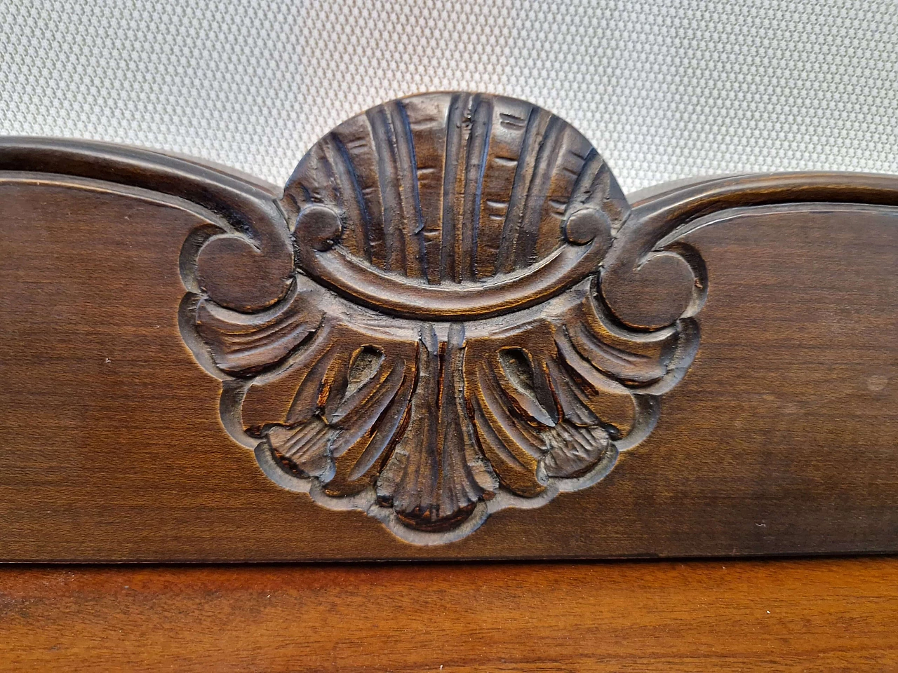 Dark stained national walnut sideboard with carvings, 1940s 6