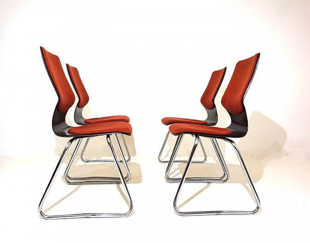 4 Pagwood chairs by Elmar Flötotto for Pagholz Flötotto, 1960s 11