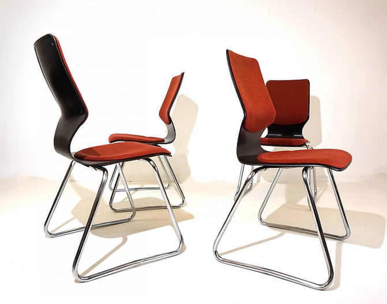 4 Pagwood chairs by Elmar Flötotto for Pagholz Flötotto, 1960s 12