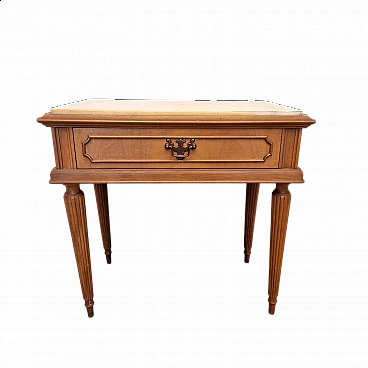 Walnut bedside table with marble top in Old America style, 1960s