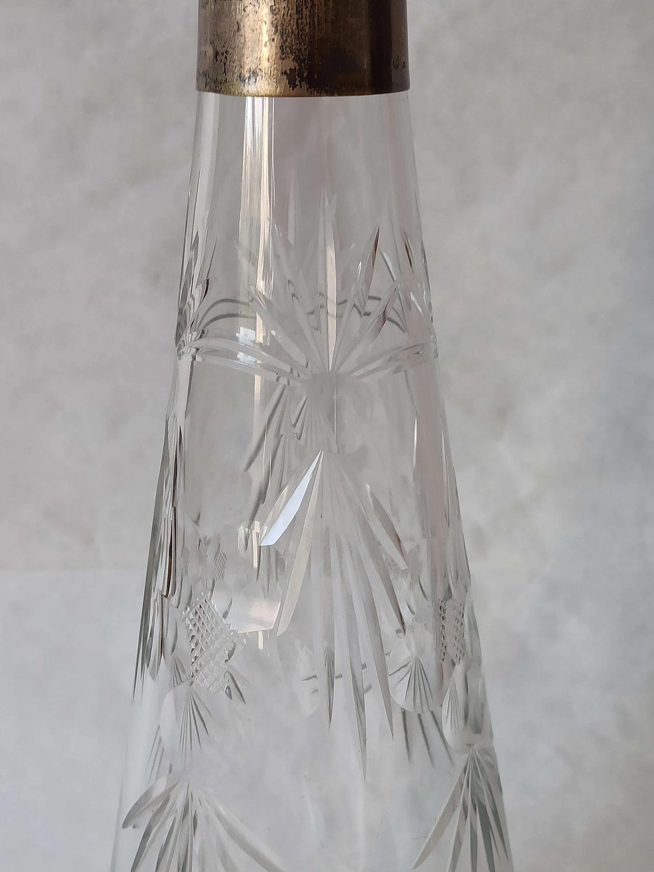 Baccarat crystal bottle with silver neck, 1970s 2