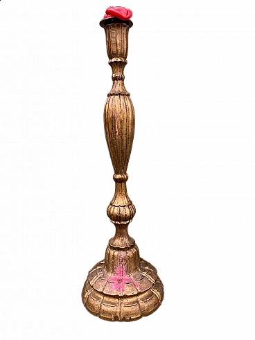 Gilded wood candlestick, early 20th century