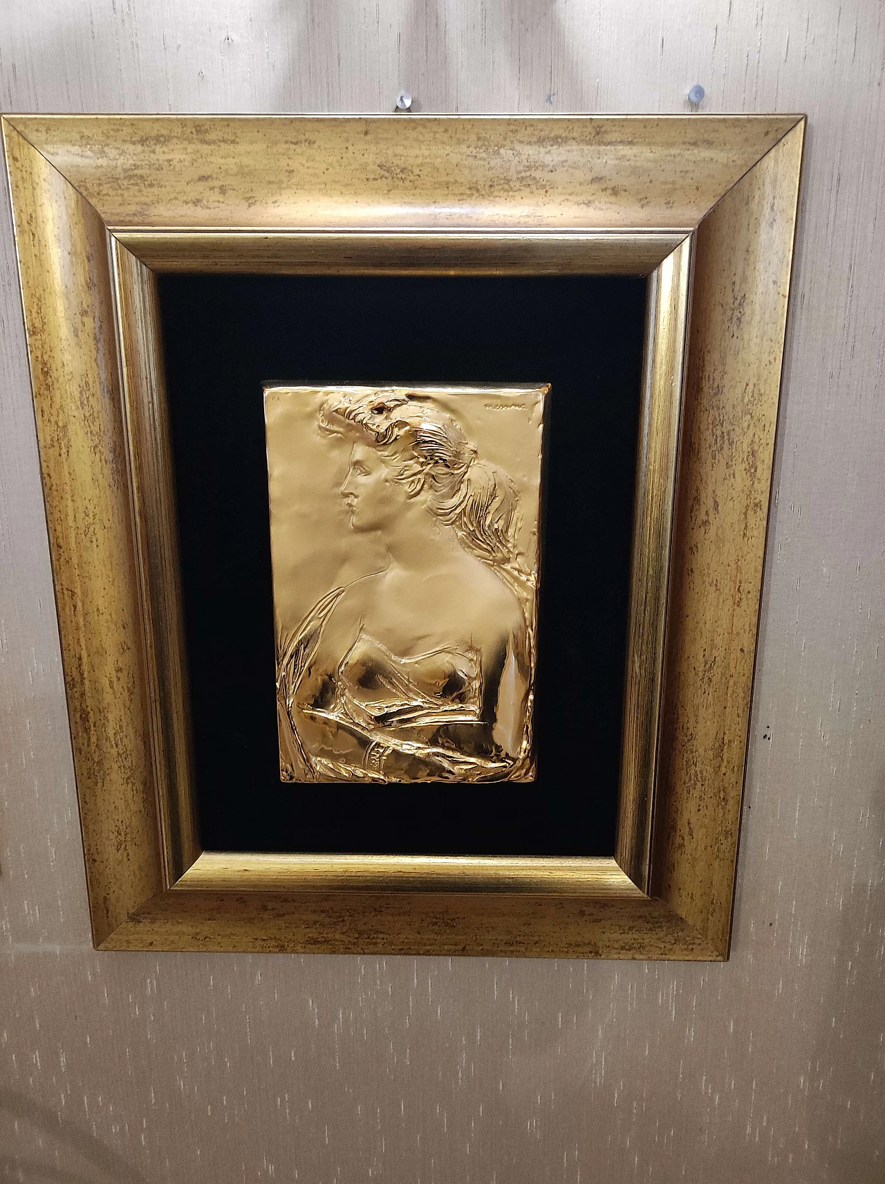 Francesco Messina, Gabriella, gilded bronze bas-relief, 1953 1