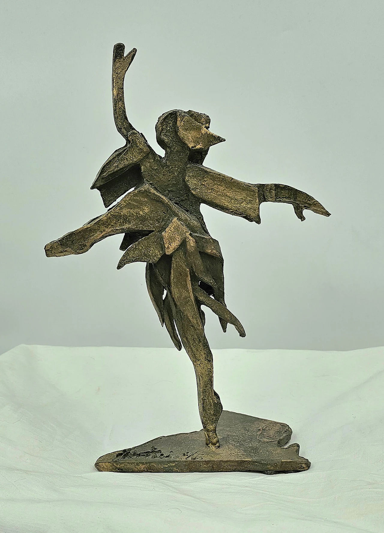 Scultura in lamina di bronzo di ballerina classica, anni '50 1