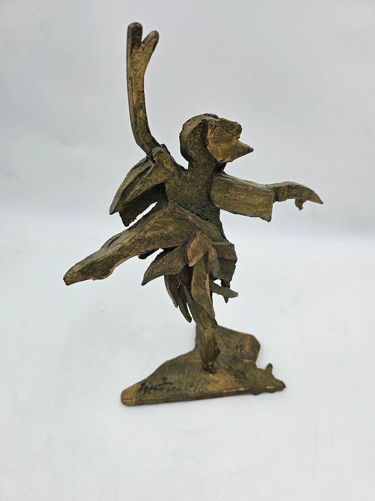 Scultura in lamina di bronzo di ballerina classica, anni '50 3