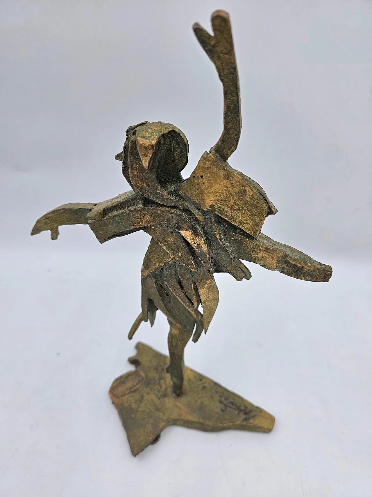 Scultura in lamina di bronzo di ballerina classica, anni '50 5