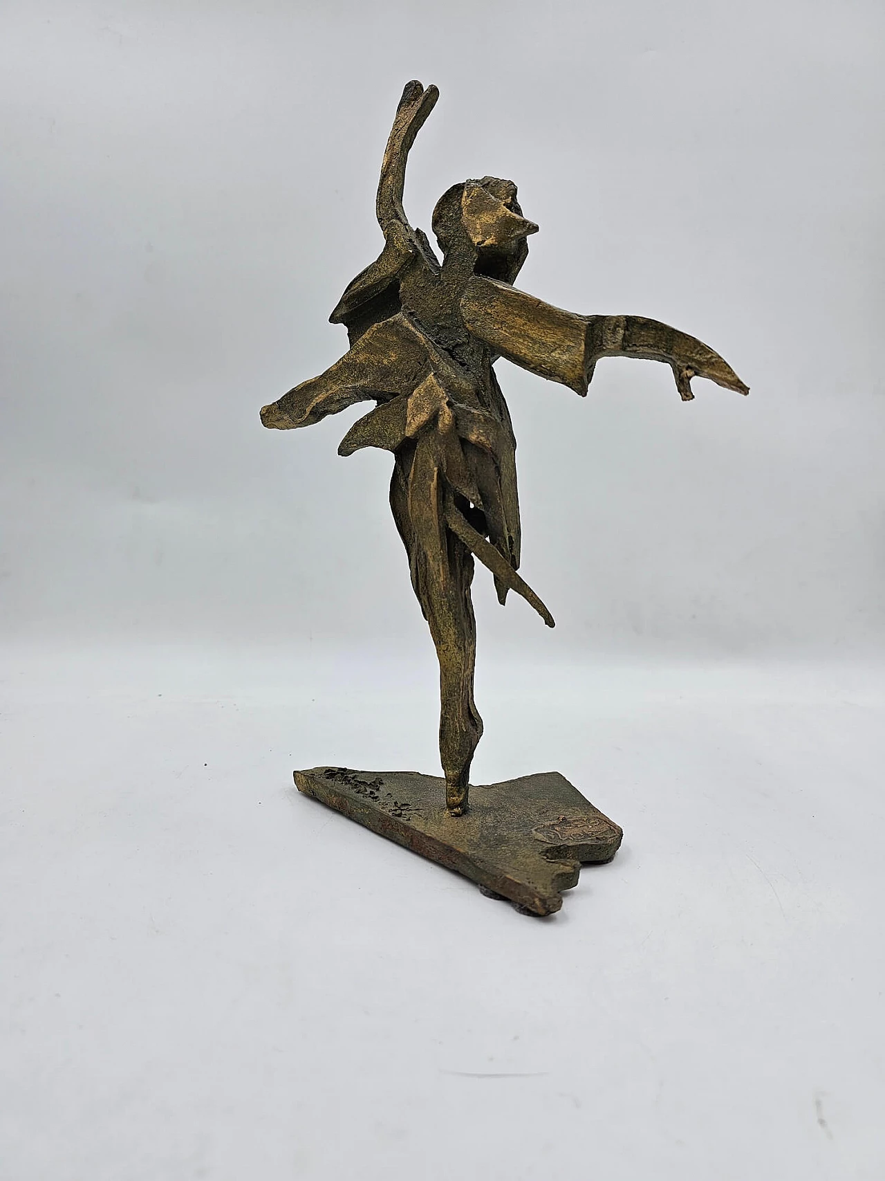 Scultura in lamina di bronzo di ballerina classica, anni '50 7