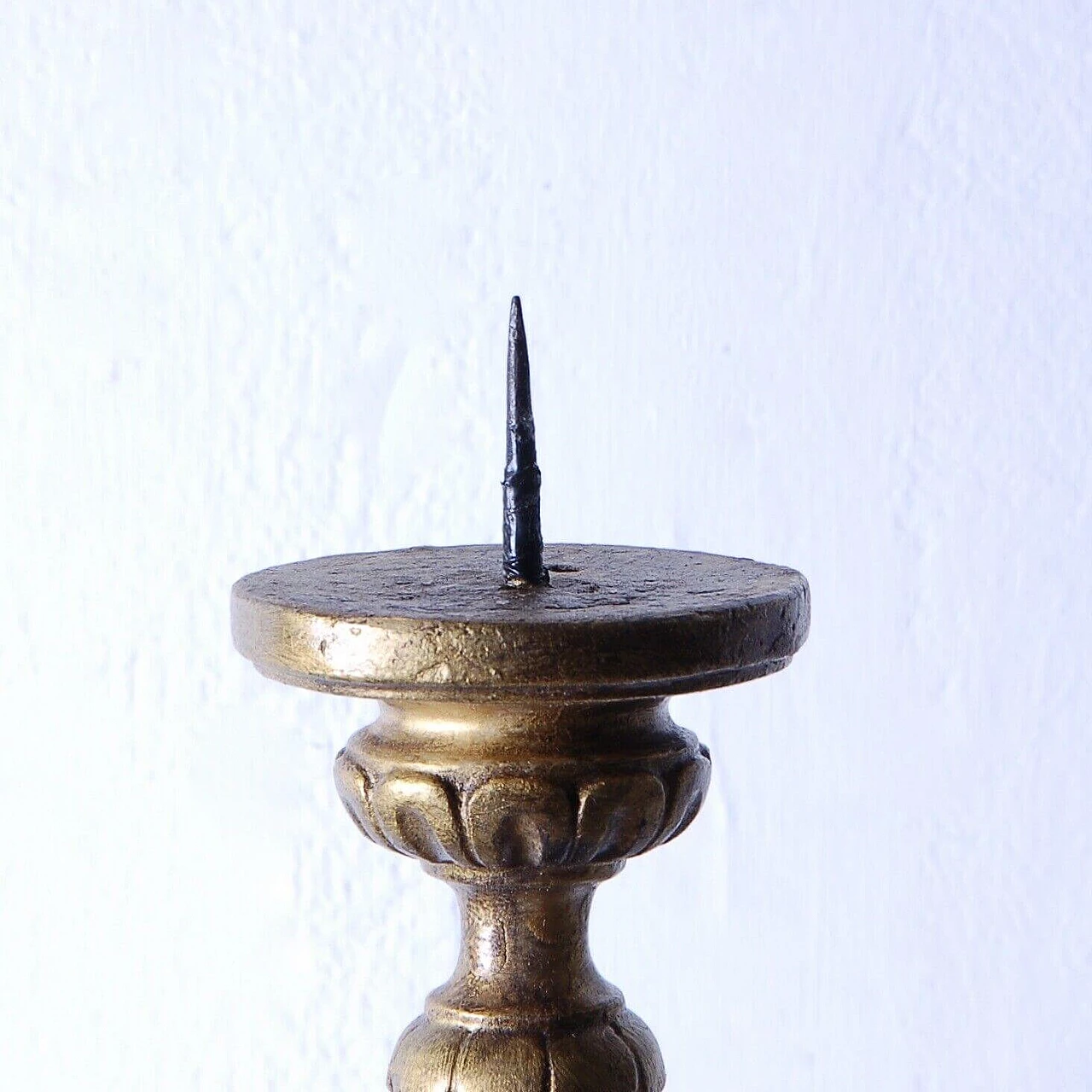 Gilded wood ecclesiastical wall candle holder, 19th century 8