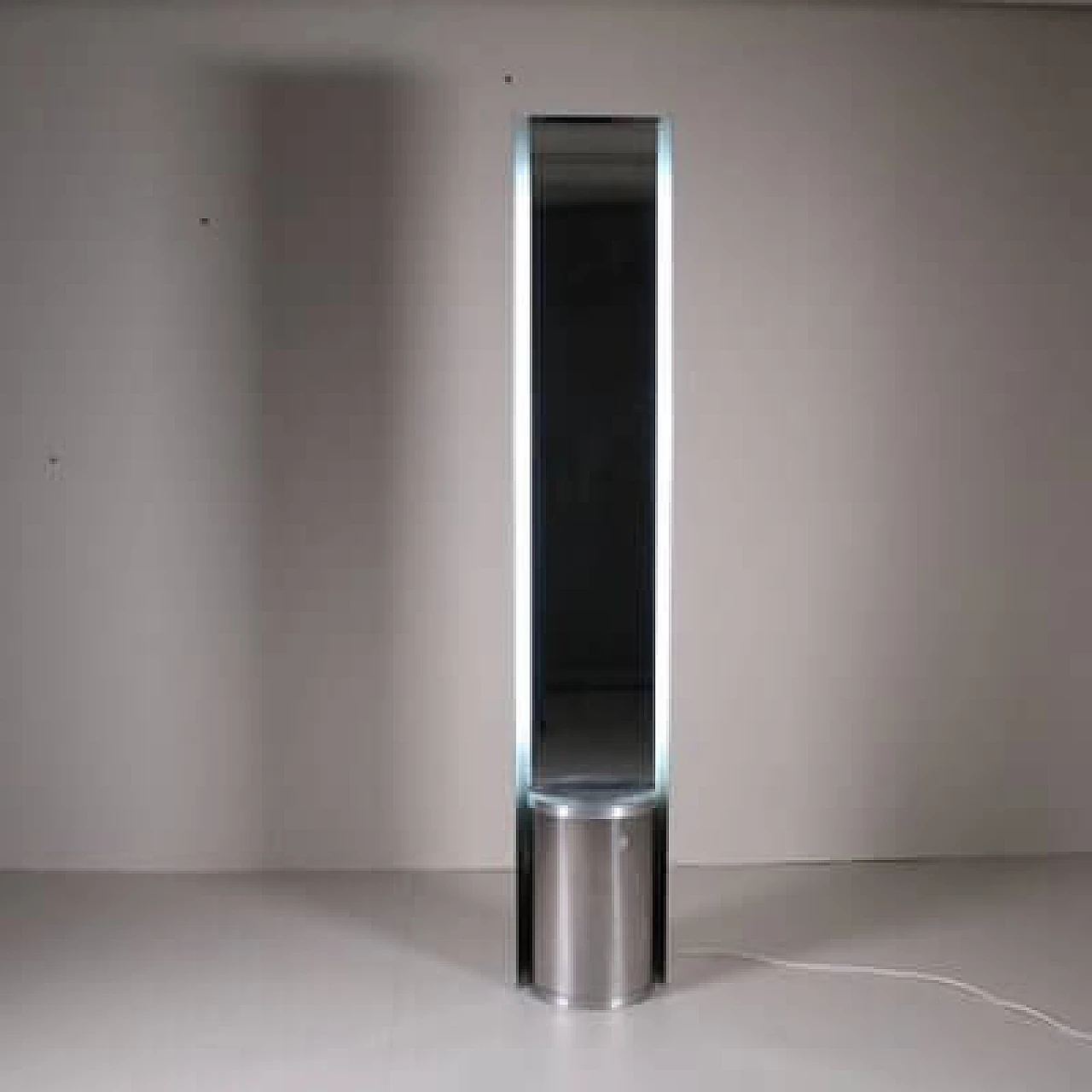 Steel backlit floor mirror, 1970s 1