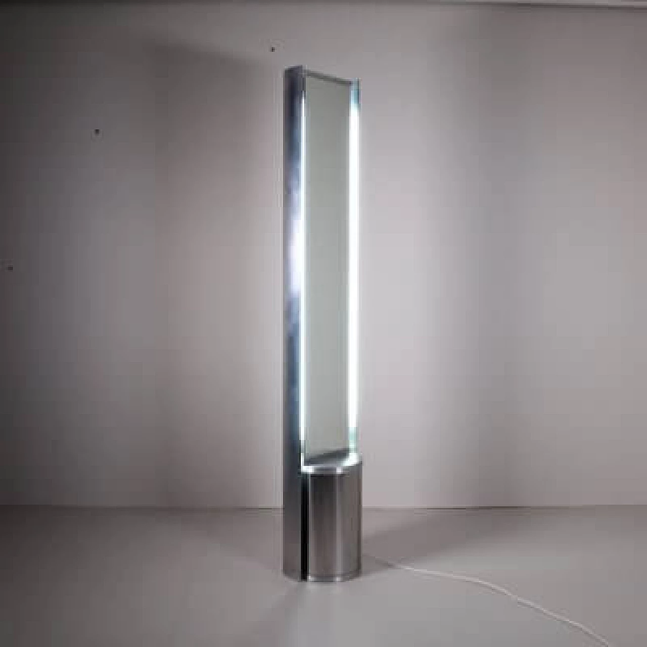 Steel backlit floor mirror, 1970s 7