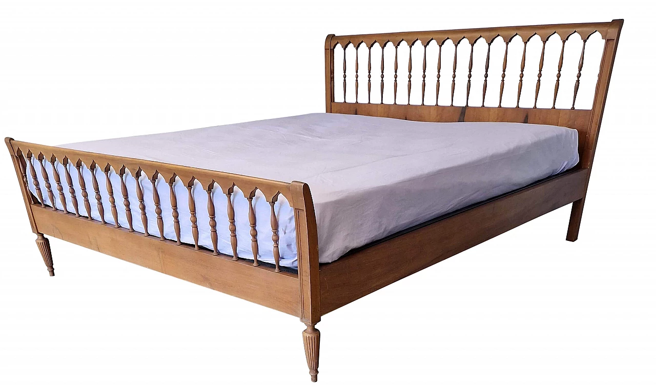 Walnut double bed in Old America style, 1960s 5