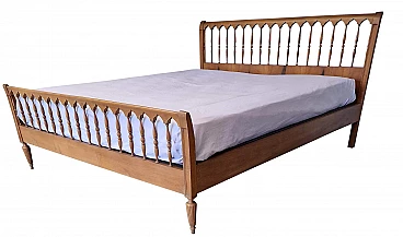 Walnut double bed in Old America style, 1960s