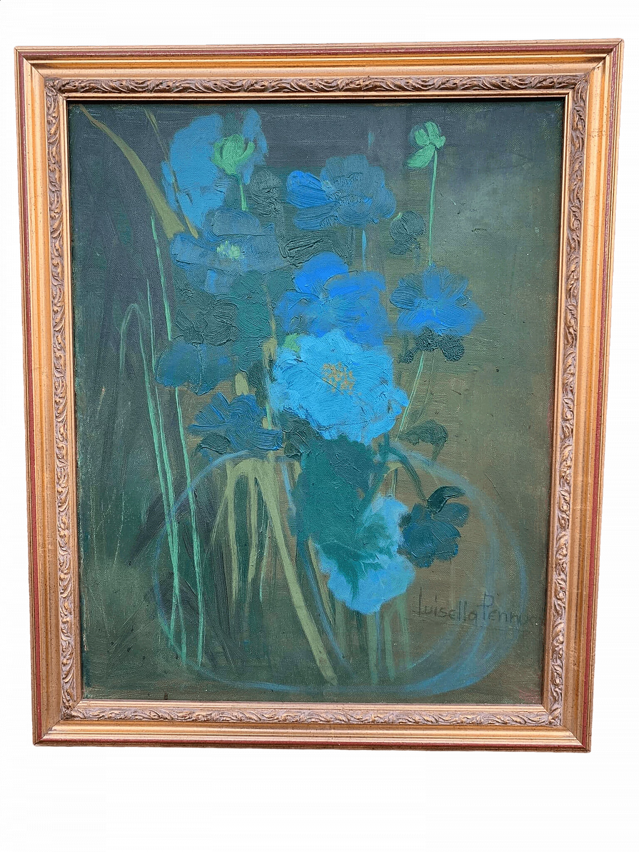 Luisella Pennuad, Flowers, oil on canvas, 1980s 9