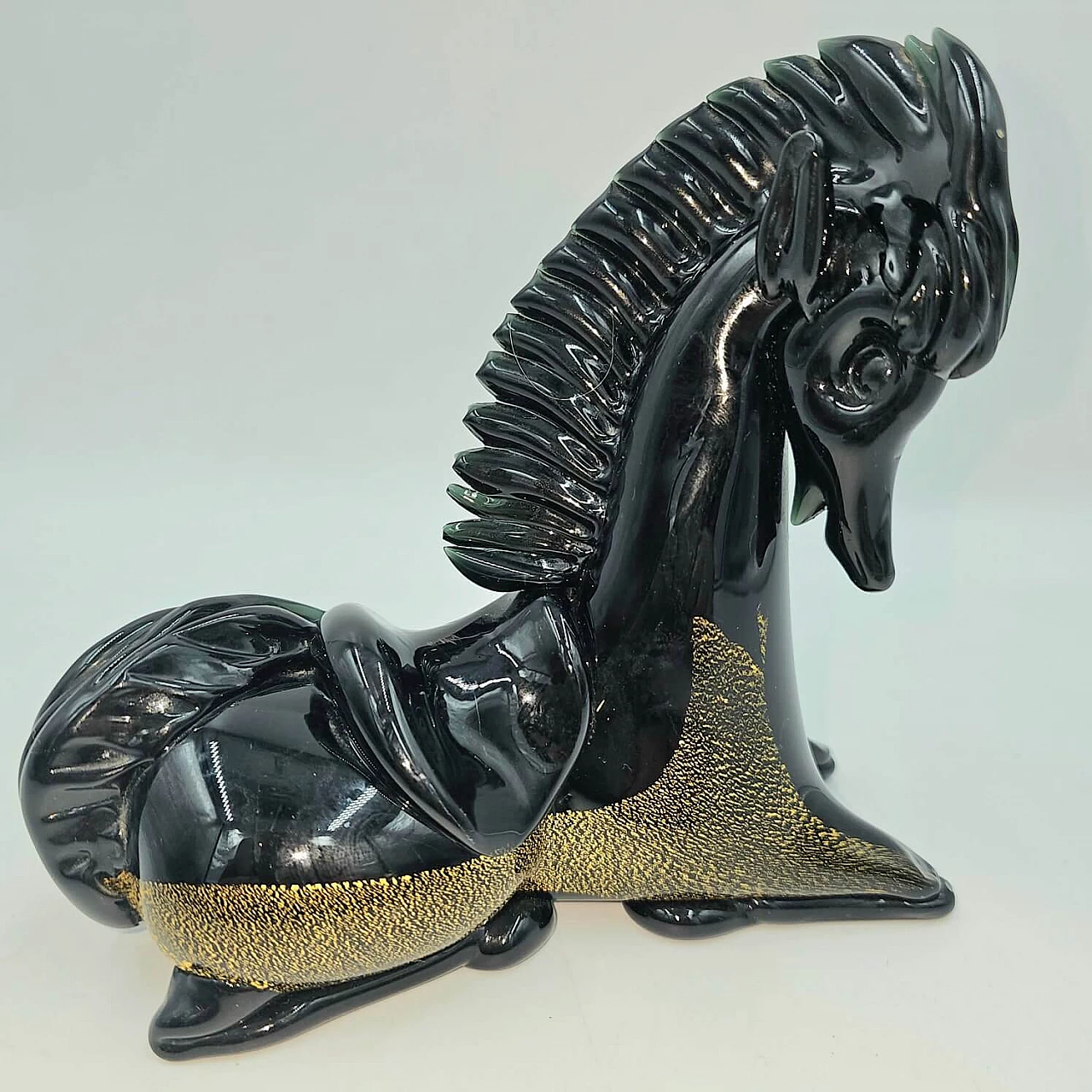 Statuette of saddled Arabian horse in Murano glass, 1970s 8