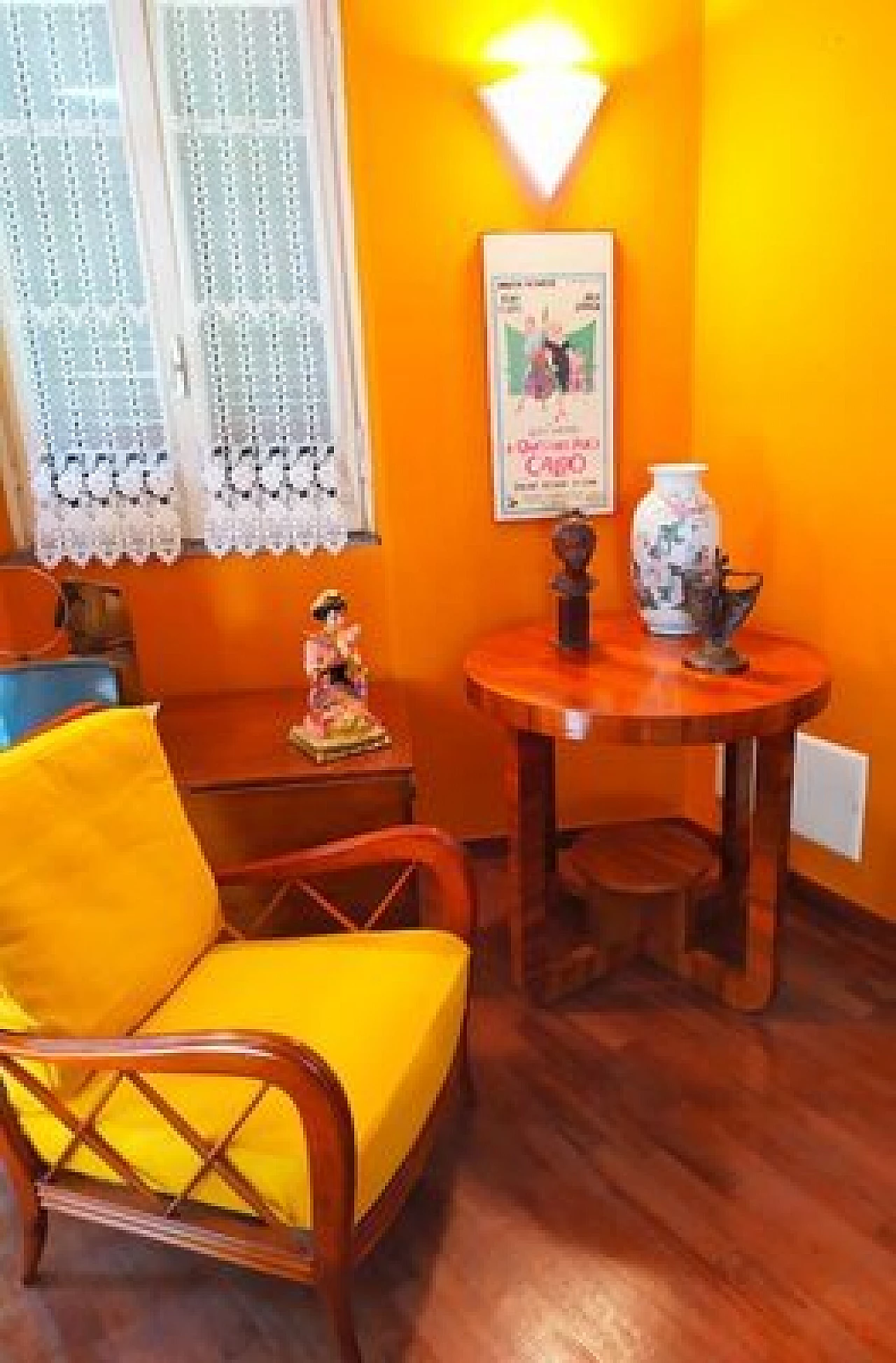 Round wooden coffee table in Art Deco style, 1950s 11