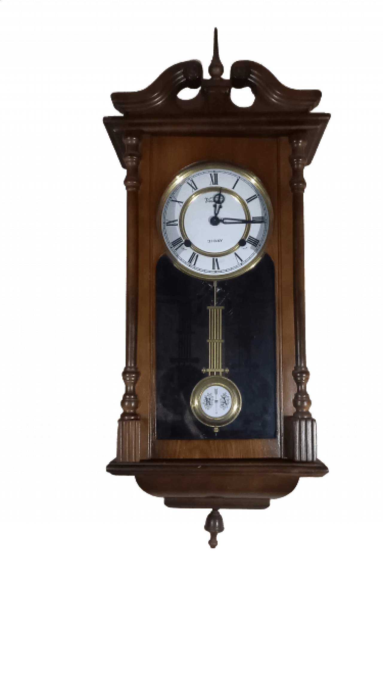 Wood and metal wall pendulum clock 1