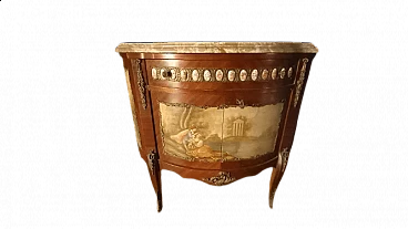 Sideboard with pink marble top and ceramic decorations, 1960s