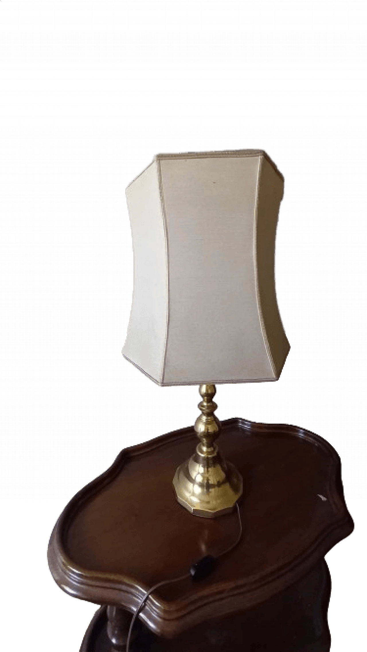 Brass table lamp with fabric lampshade 3