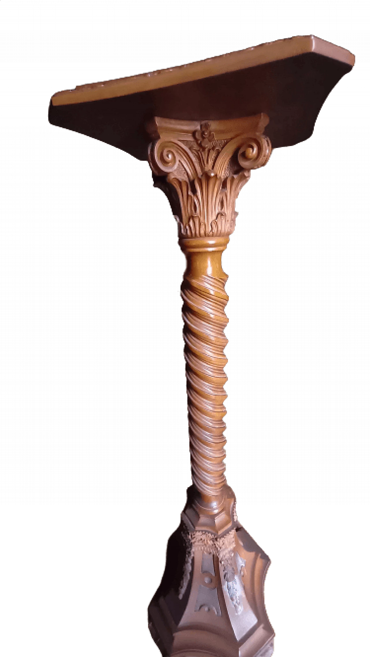 Carved wood vase-holder column, early 20th century 1