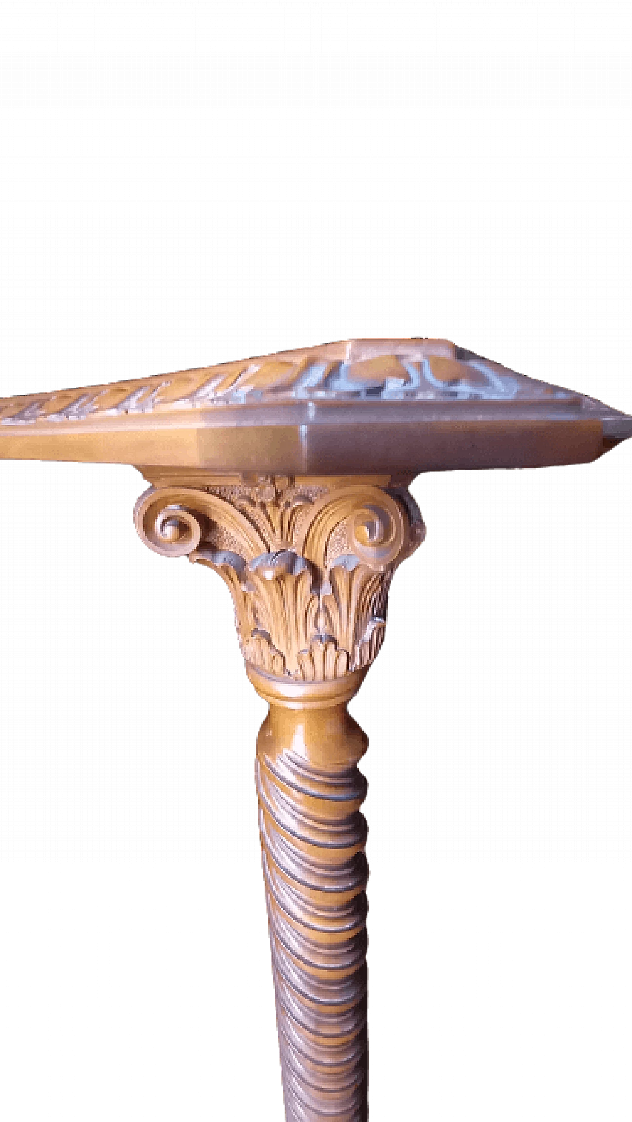 Carved wood vase-holder column, early 20th century 2