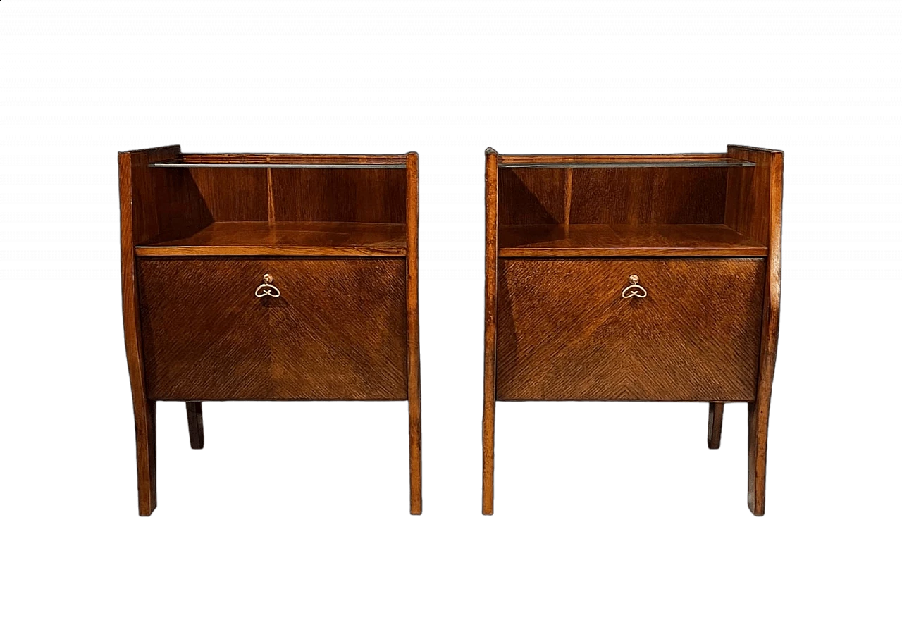 Pair of oak bedside tables, 1950s 9