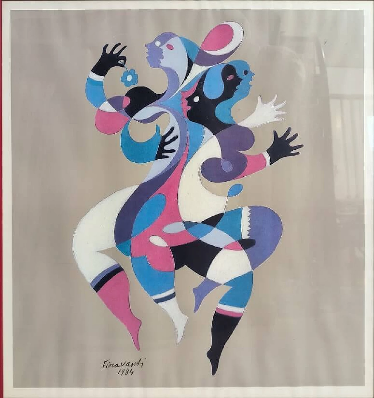 Ervardo Fioravanti, Dancers, mixed media, 1970s 1